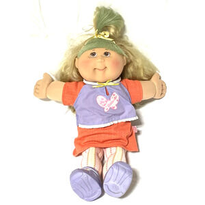 Jakks Pacific Play Along 2004 Cabbage Patch Kids Doll PA-02 Blonde Hair Red Sign